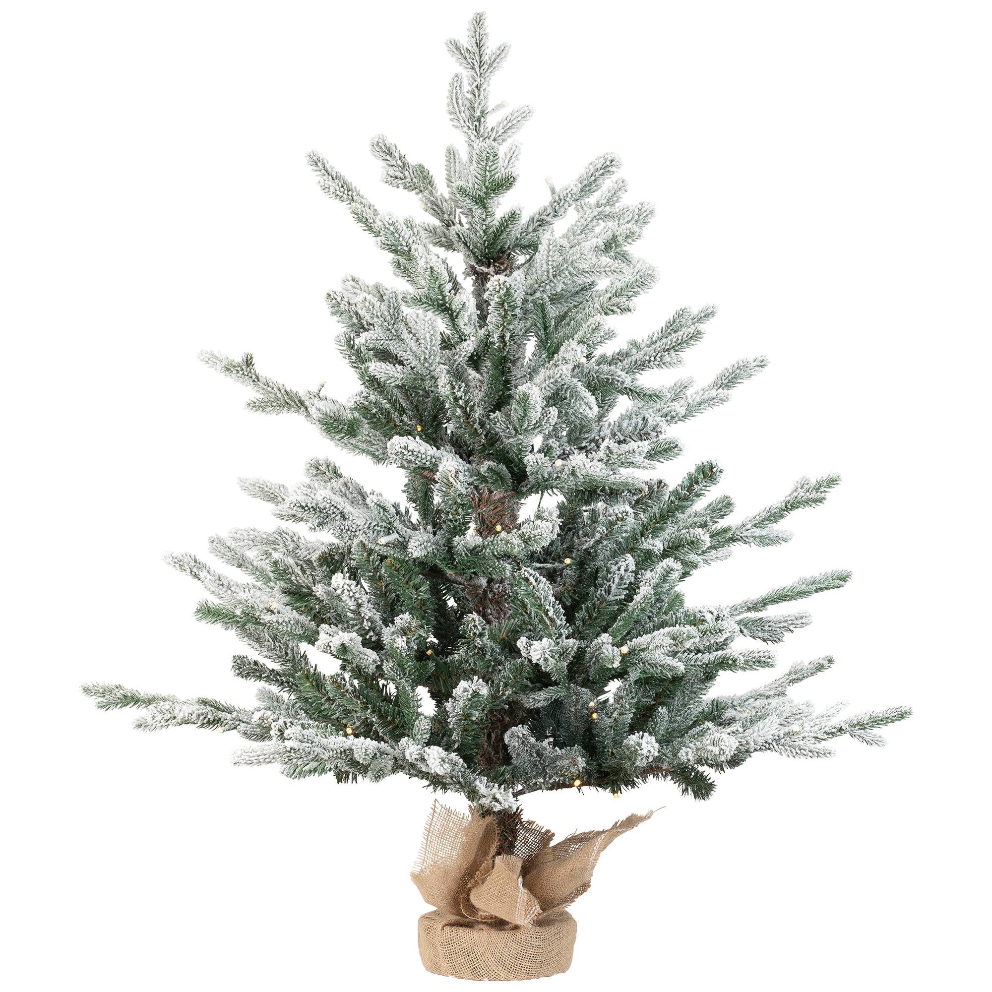 3ft. Pre-Lit Real Touch™ Tamarack Pine Artificial Christmas Tree in Burlap, Warm White LED Lights